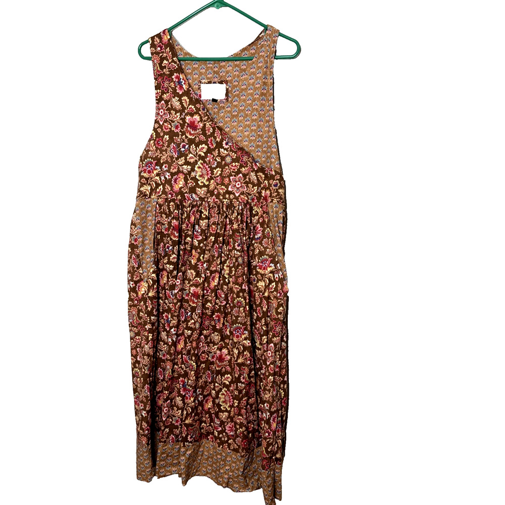 Dee's Design Handmade Faux Wrap Dress Floral M Garden Jumper Dee Lampson Brown